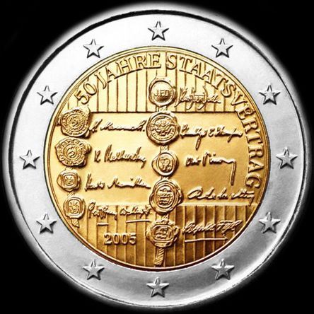 Autriche 2005 - 50 ans du Trait� d'Etat autrichien - 2 euro comm�morative