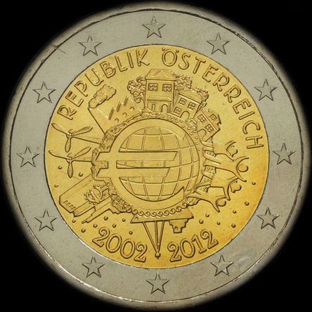 Autriche 2012 - 10 ans de circulation de l'euro - 2 euro comm�morative
