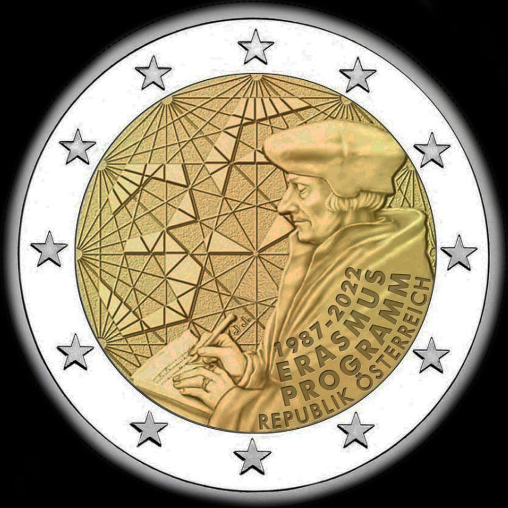 Autriche 2022 - 35 ans du programme Erasmus - 2 euro comm�morative