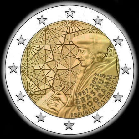 Autriche 2022 - 35 ans du programme Erasmus - 2 euro comm�morative