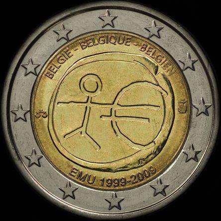 Belgique 2009 - 10 ans de l'UEM - 2 euro comm�morative