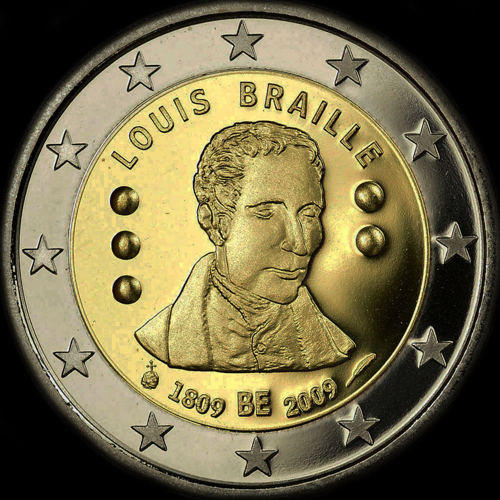 Belgique 2009 - 200 ans de Louis Braille - 2 euro comm�morative