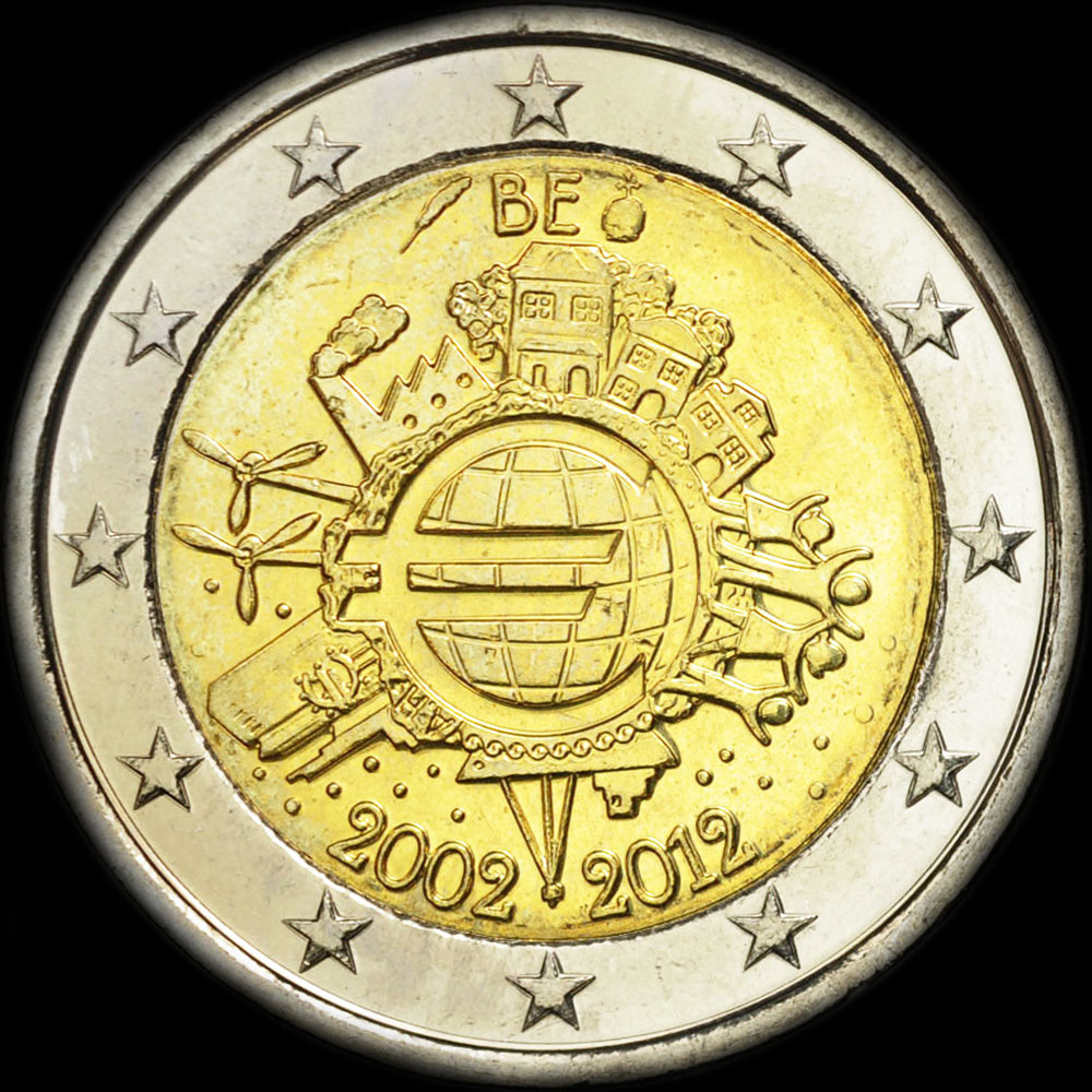 Belgique 2012 - 10 ans de circulation de l'euro - 2 euro comm�morative