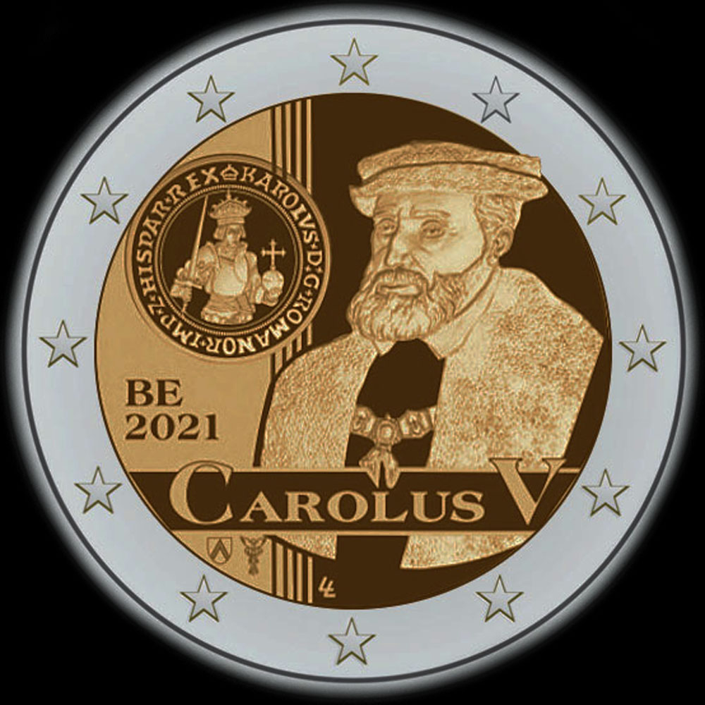 Belgique 2021 - 500 ans de l'ordonnance de 2�me p�riode d'�mission de pi�ces de Charles V - 2 euro comm�morative