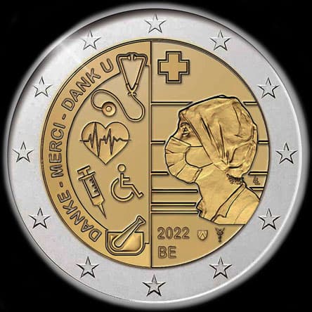 Belgique 2022 - Merci au secteur de la Sant� - 2 euro comm�morative