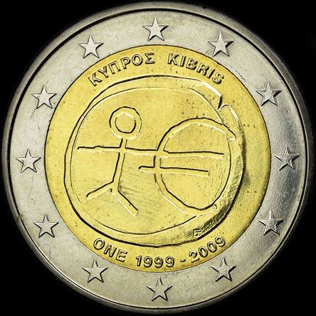 Chypre 2009 - 10 ans de l'UEM - 2 euro comm�morative