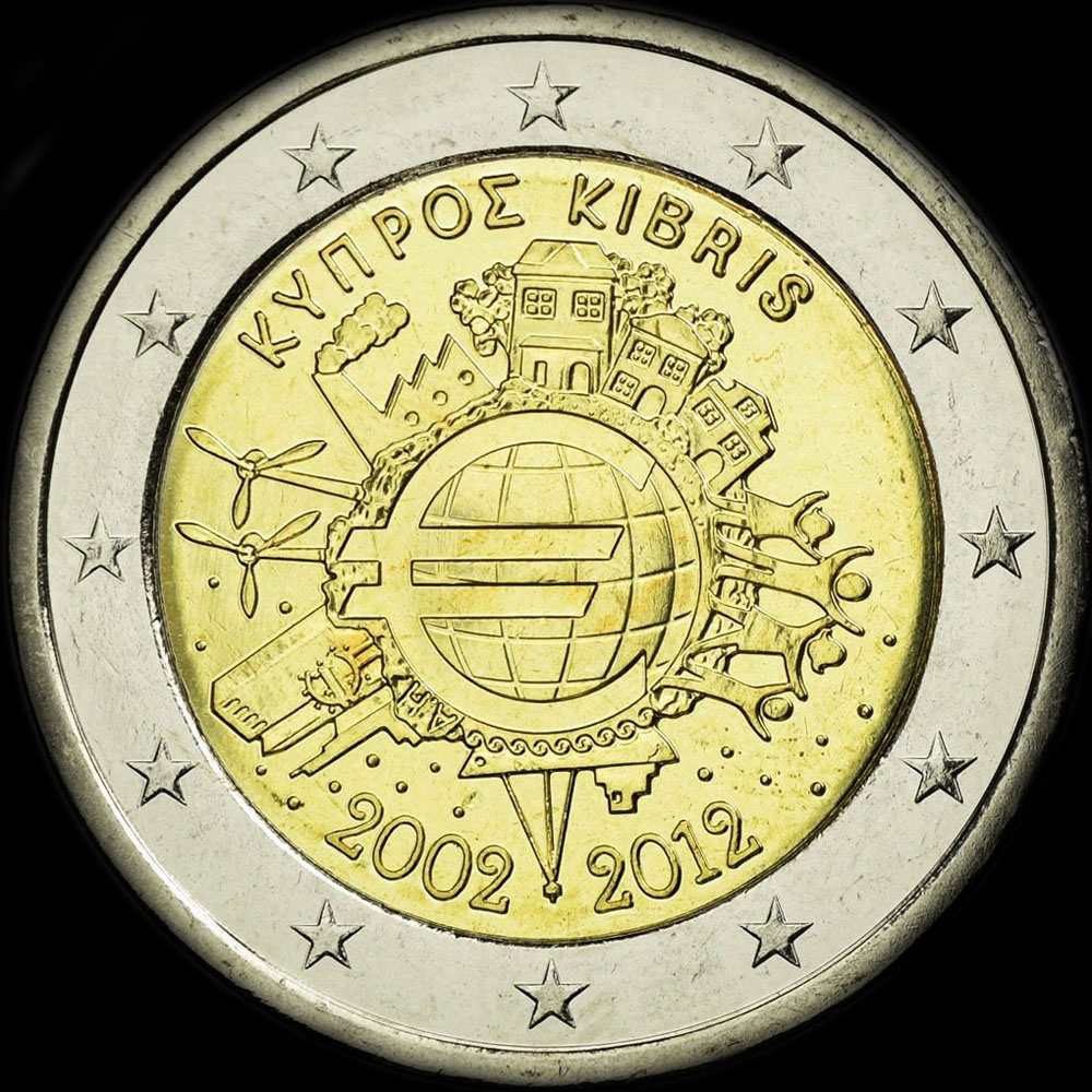 Chypre 2012 - 10 ans de circulation de l'euro - 2 euro commémorative