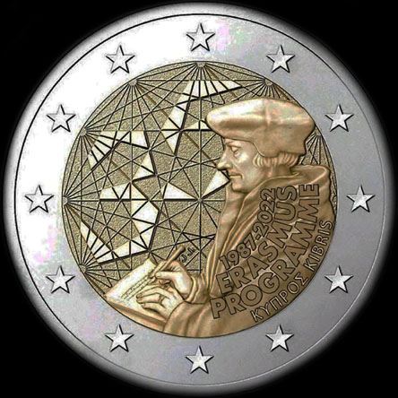 Chypre 2022 - 35 ans du programme Erasmus - 2 euro comm�morative