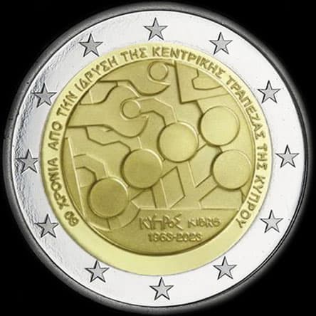 Chypre 2023 - 60 ans de la Banque Centrale de Chypre - 2 euro comm�morative
