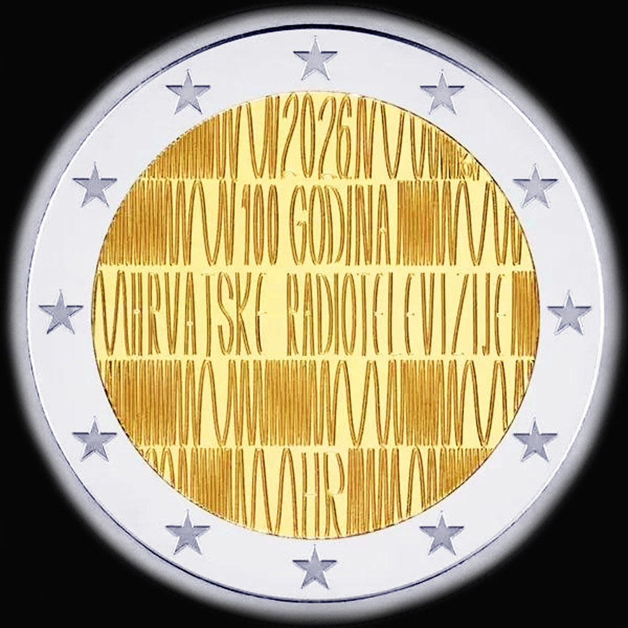 Croatie 2026 - 100 ans de la radio t�l�vision croate - 2 euro comm�morative