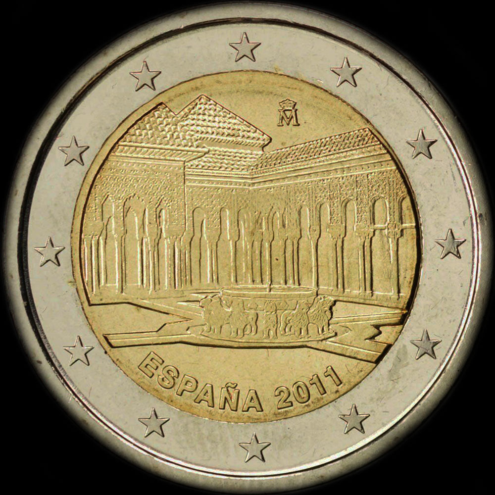 Espagne 2011 - L'Alhambra de Grenade - H�ritage Mondial de l'Unesco - 2 euro comm�morative