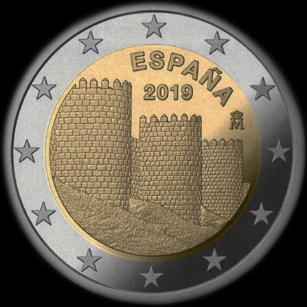 Espagne 2019 - Vieille ville d'Avila - H�ritage Mondial de l'Unesco - 2 euro comm�morative