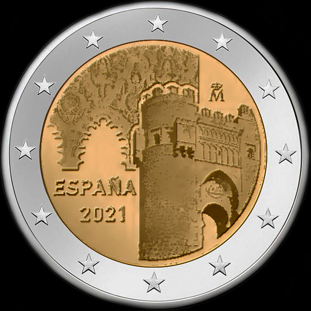Espagne 2021 - Cit� historique de Tol�de - H�ritage Mondial de l'Unesco - 2 euro comm�morative