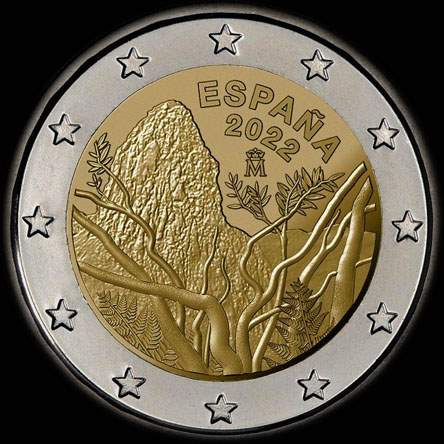 Espagne 2022 - Parc National de Garajonay - Héritage Mondial de l'Unesco - 2 euro commémorative