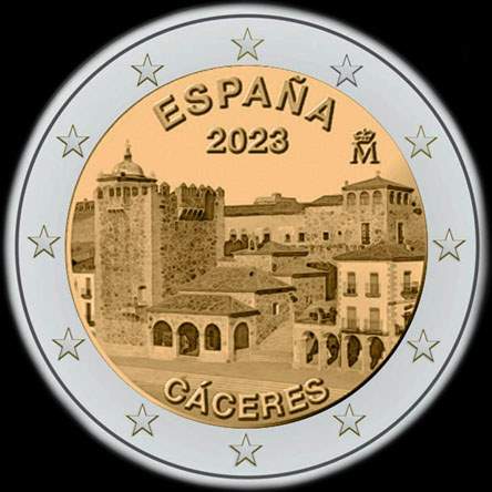 Espagne 2023 - Vieille ville de Cceres - Hritage Mondial de l'Unesco - 2 euro commmorative