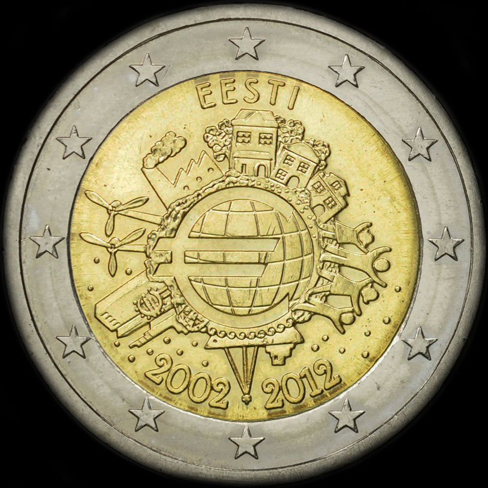 Estonie 2012 - 10 ans de circulation de l'euro - 2 euro commémorative
