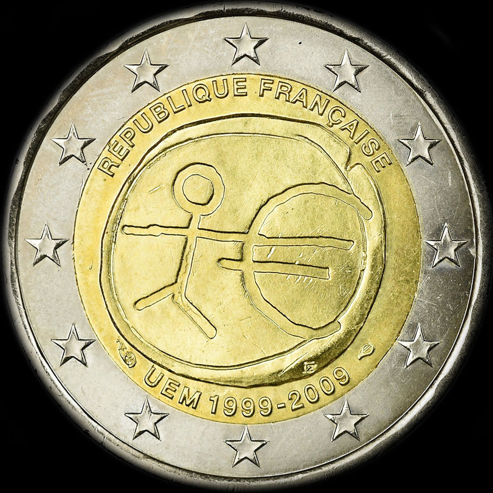 France 2009 - 10 ans de l'UEM - 2 euro comm�morative