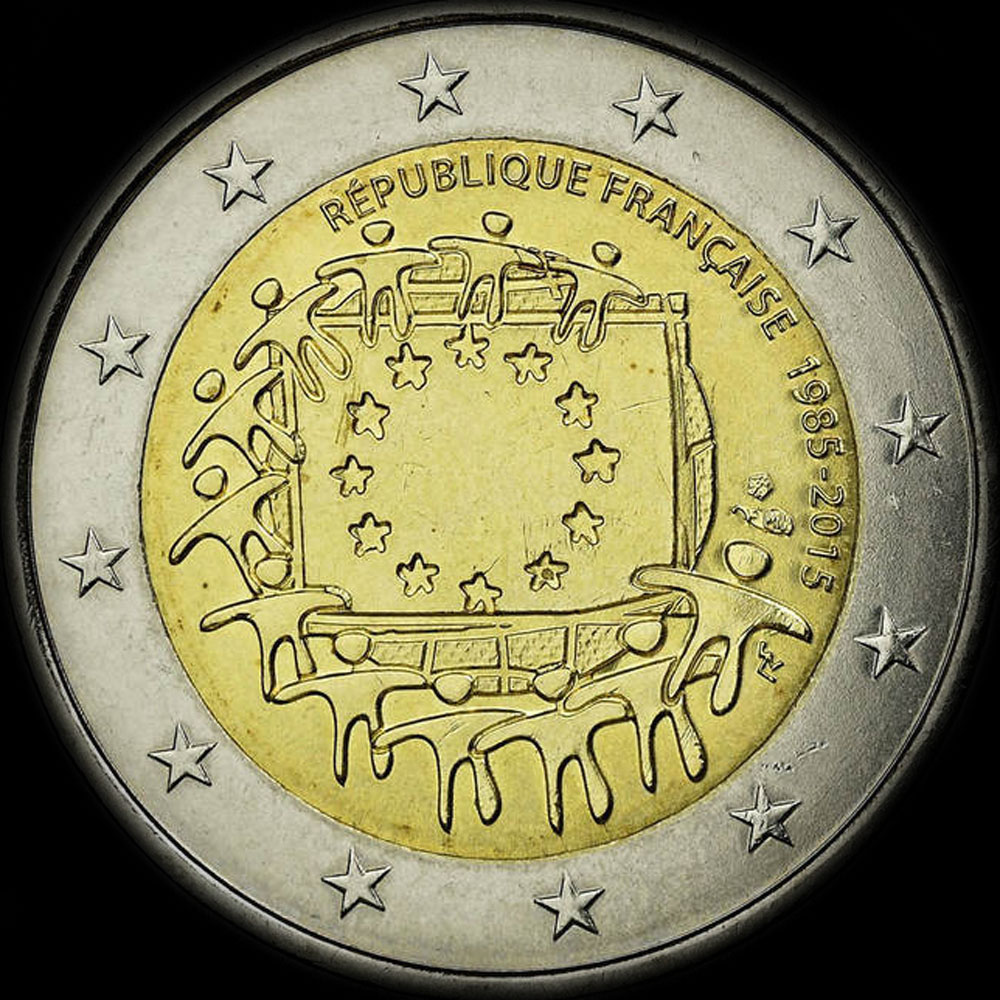 France 2015 - 30 ans du Drapeau de l'UE - 2 euro comm�morative