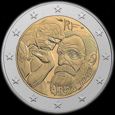 France 2017 - 100 ans de la mort d'Auguste Rodin - 2 euro commémorative