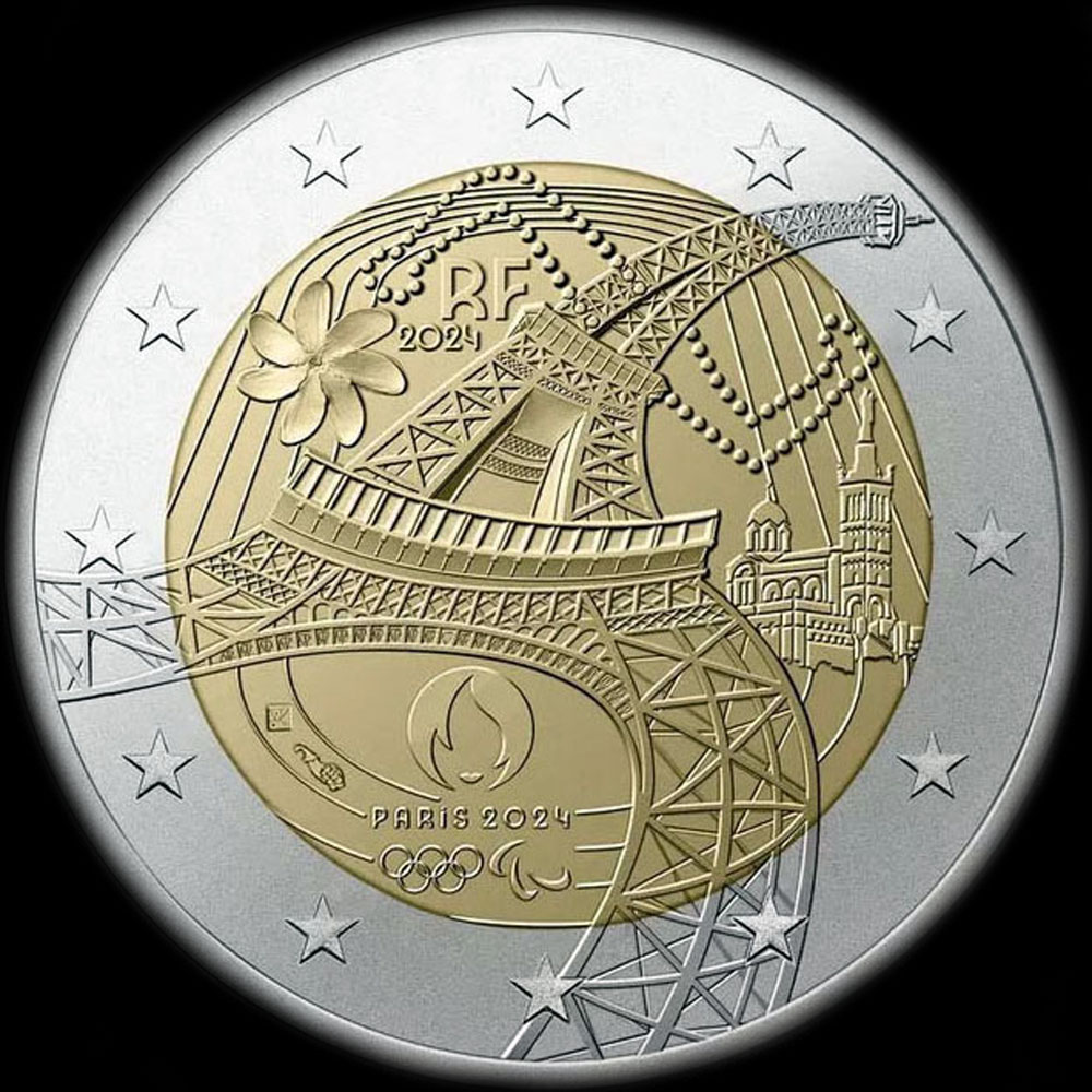France 2024 - Jeux Olympiques 2024 - La Torche Olympique - 2 euro comm�morative