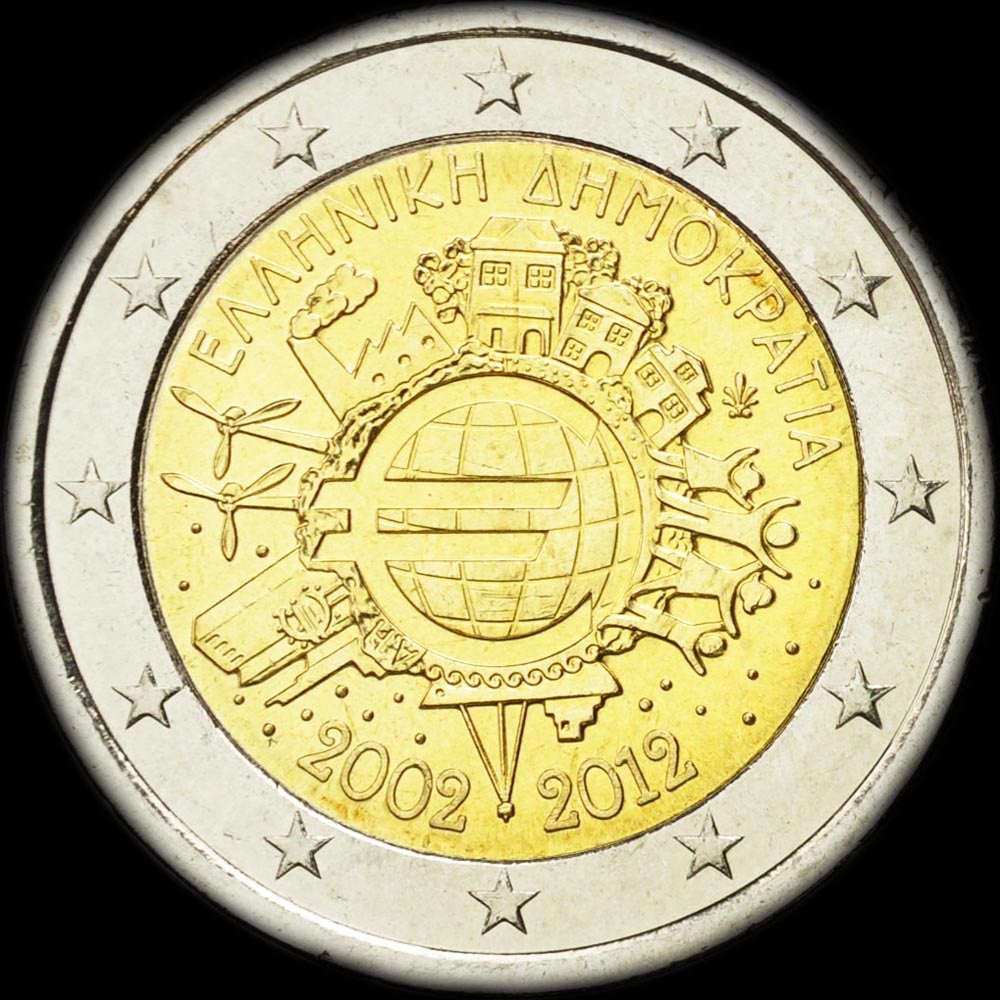 Grèce 2012 - 10 ans de circulation de l'euro - 2 euro commémorative