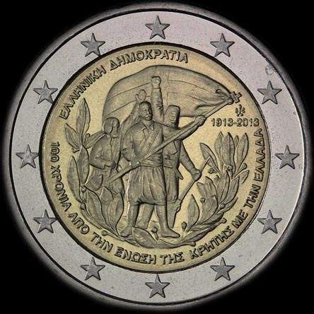 Grèce 2013 - 100 ans de l'Intégration de la Crète - 2 euro commémorative