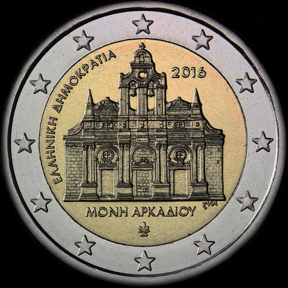 Grèce 2016 - 150 ans de la tragédie du Monastère d'Arkadi - 2 euro commémorative