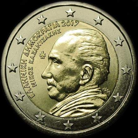 Gr�ce 2017 - 60 ans de la mort de Nikos Kazantzakis - 2 euro comm�morative