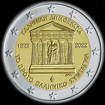 Gr�ce 2022 - 200 ans de la 1�re Constitution - 2 euro comm�morative