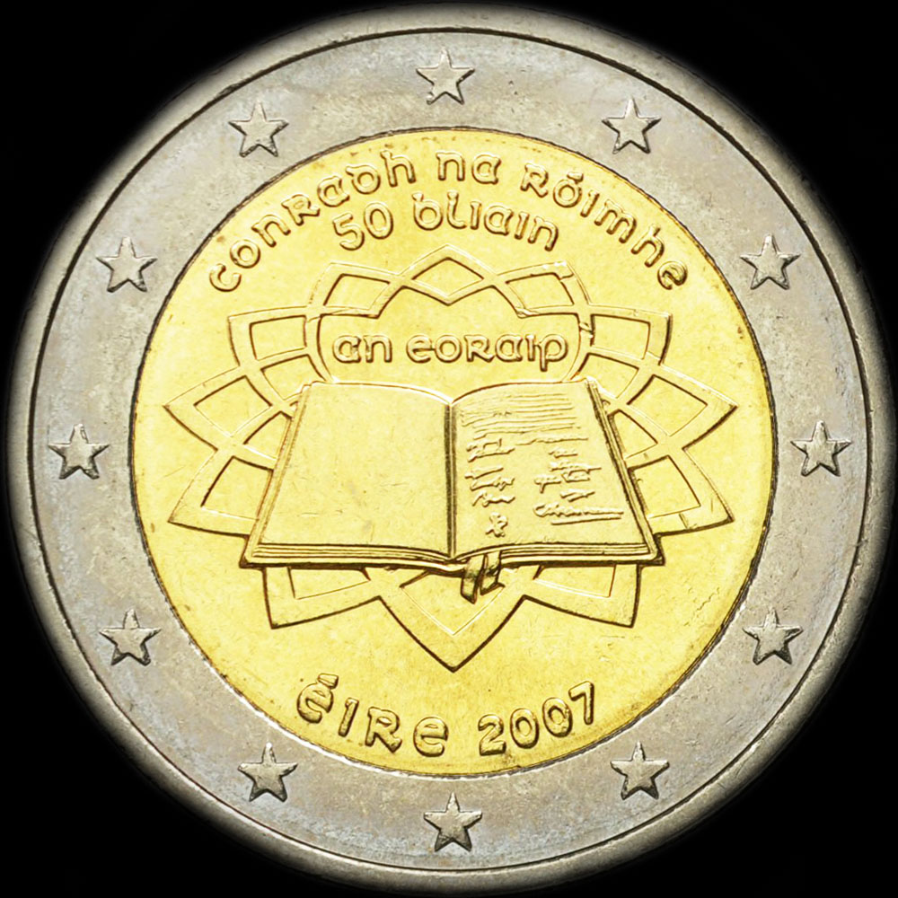Irlande 2007 - 50 ans du Trait� de Rome - 2 euro comm�morative