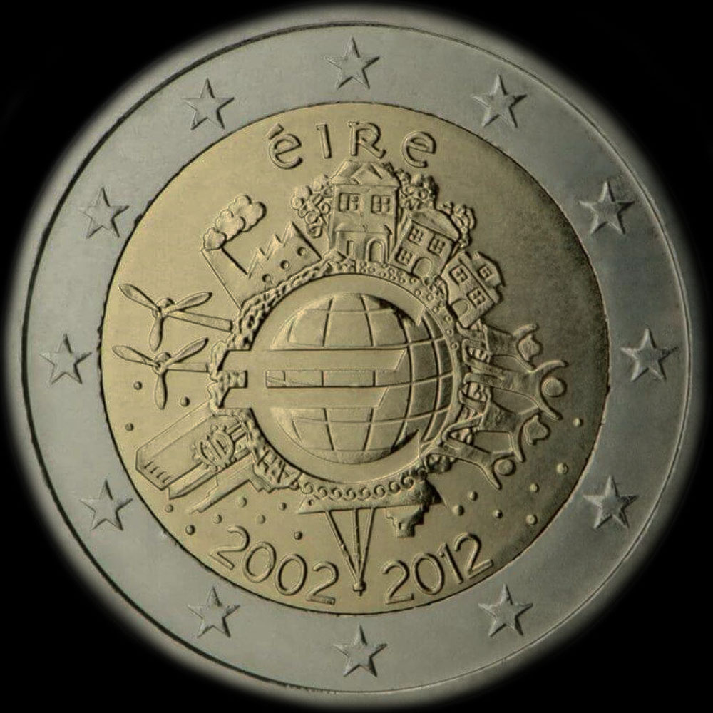 Irlande 2012 - 10 ans de circulation de l'euro - 2 euro comm�morative
