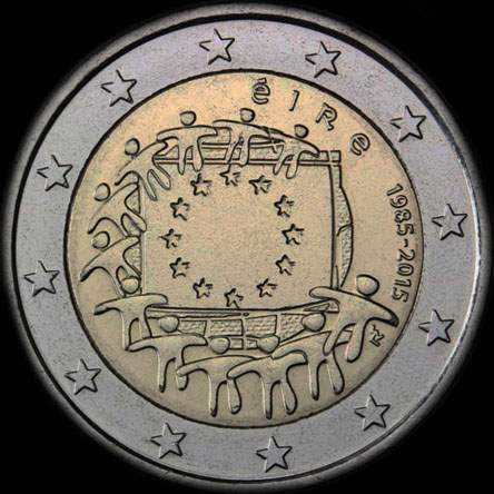 Irlande 2015 - 30 ans du Drapeau de l'UE - 2 euro comm�morative