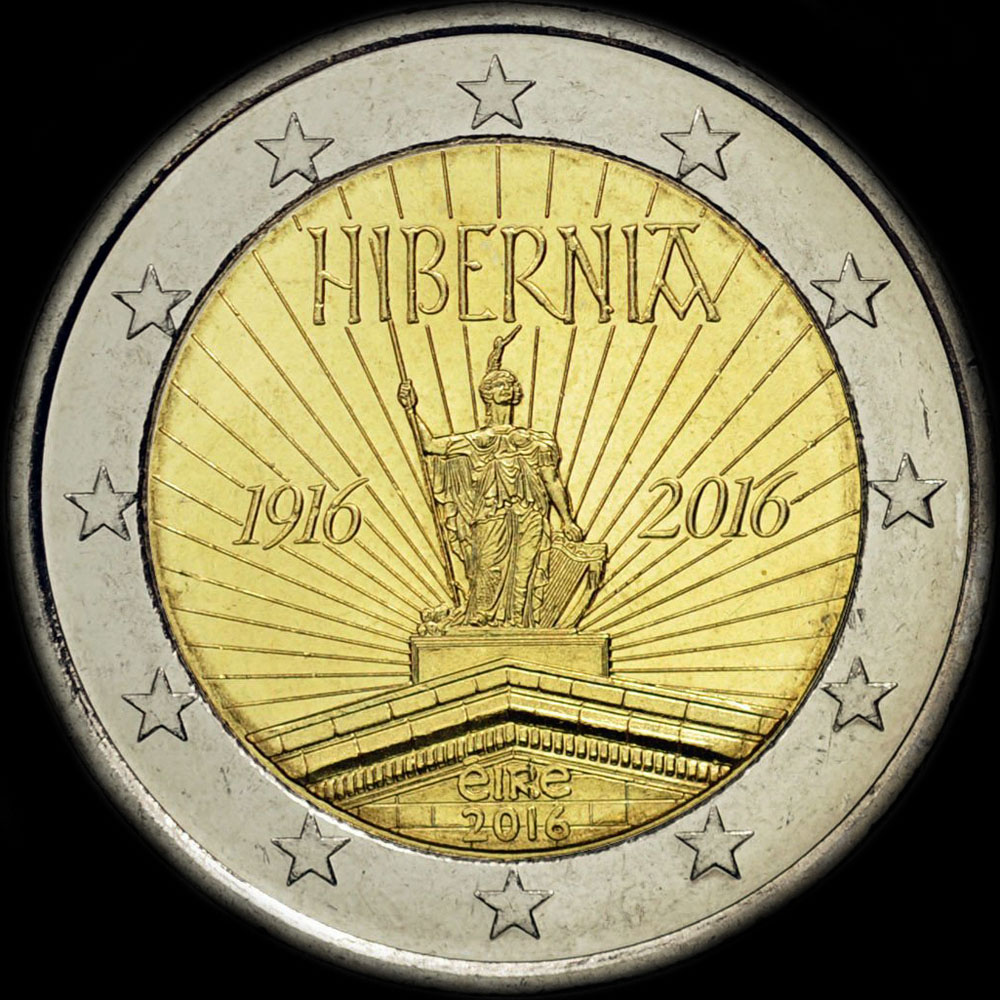 Irlande 2016 - 100 ans de l'Insurrection de Pâques, Hibernia - 2 euro commémorative