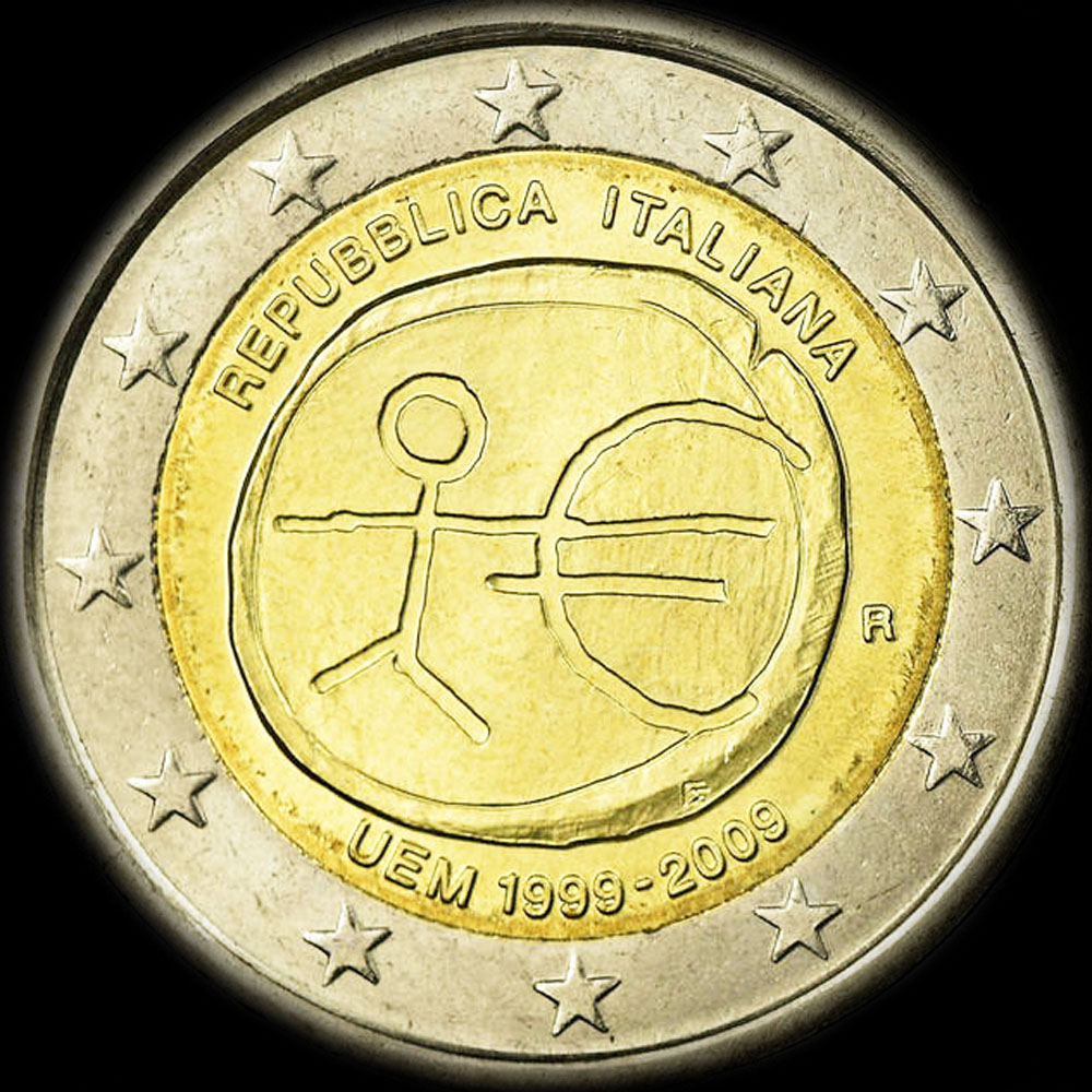 Italie 2009 - 10 ans de l'UEM - 2 euro comm�morative