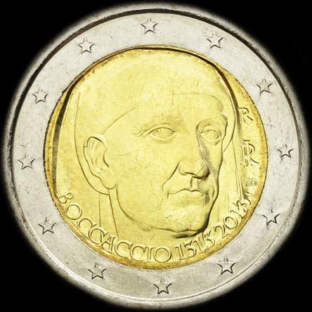 Italie 2013 - 700 ans de Giovanni Boccaccio - 2 euro commémorative
