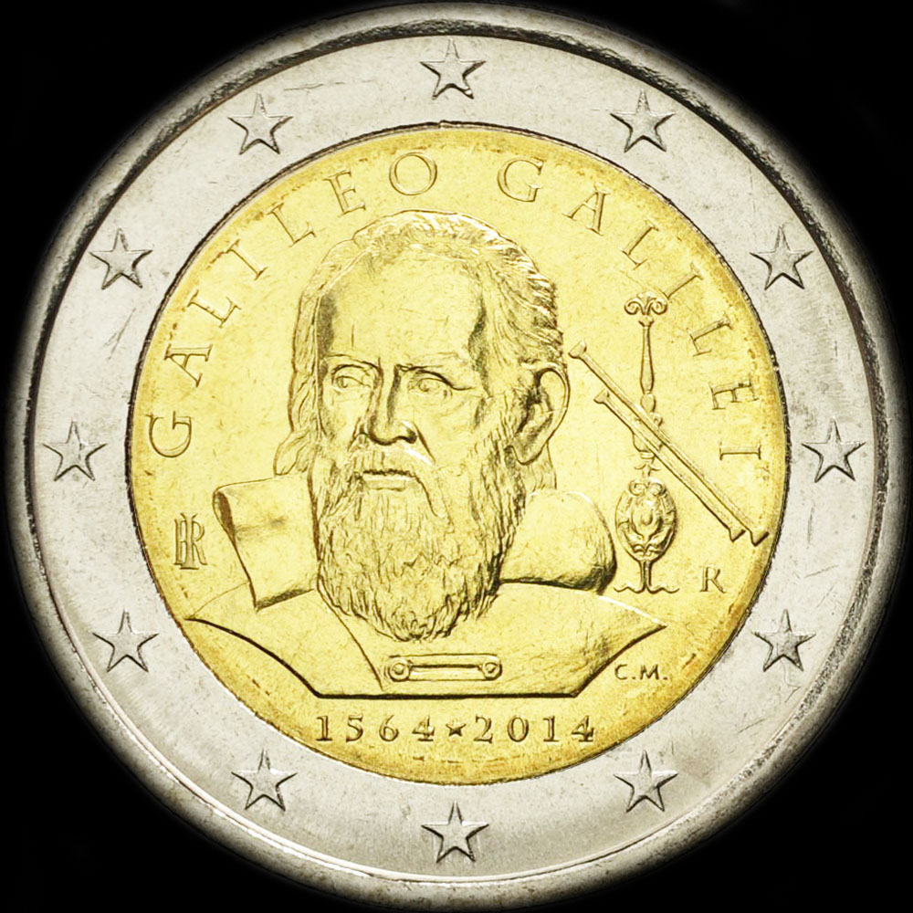 Italie 2014 - 450 ans de Galileo Galilei - 2 euro commémorative