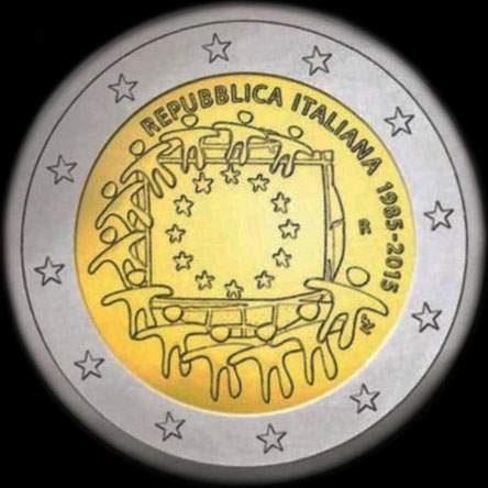 Italie 2015 - 30 ans du Drapeau de l'UE - 2 euro commémorative