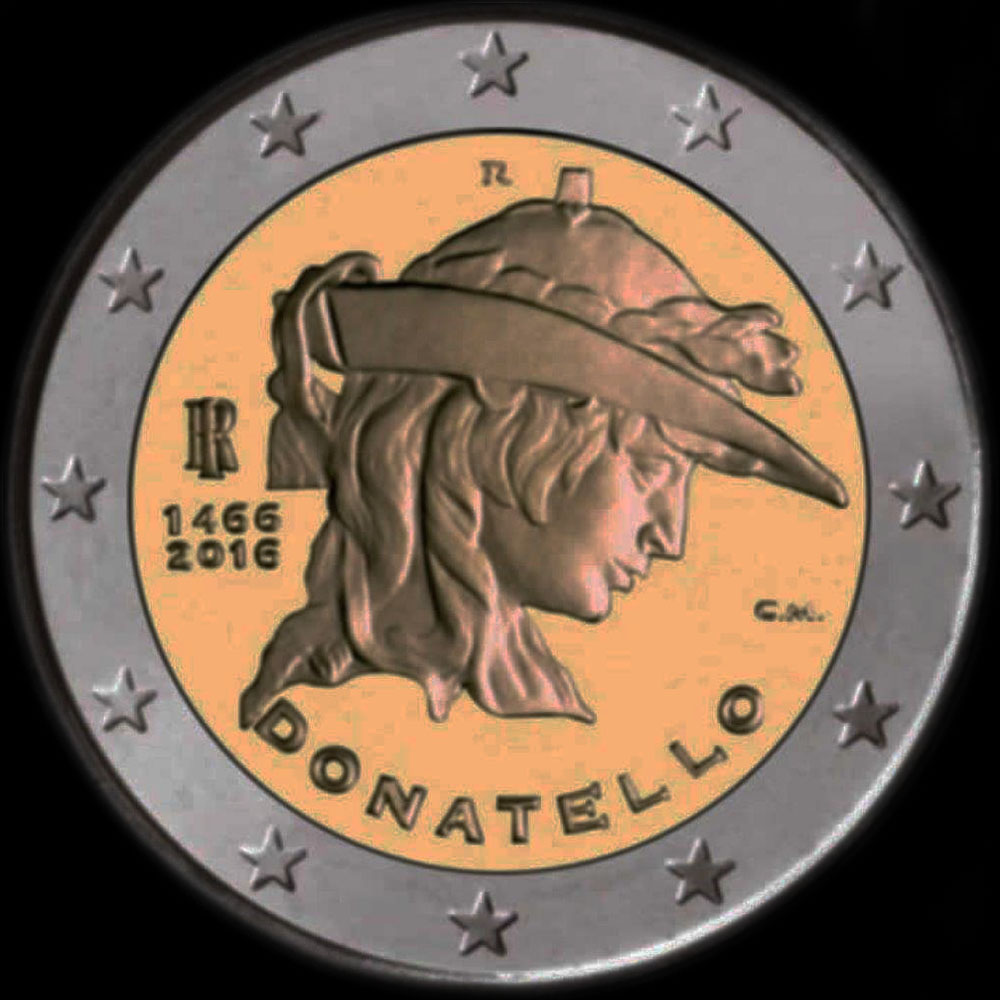 Italie 2016 - 550 ans de la mort de Donatello - 2 euro comm�morative