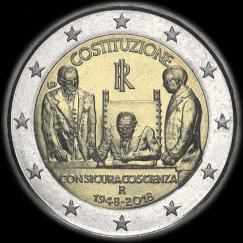 Italie 2018 - 70 ans de la Constitution Italienne - 2 euro commémorative