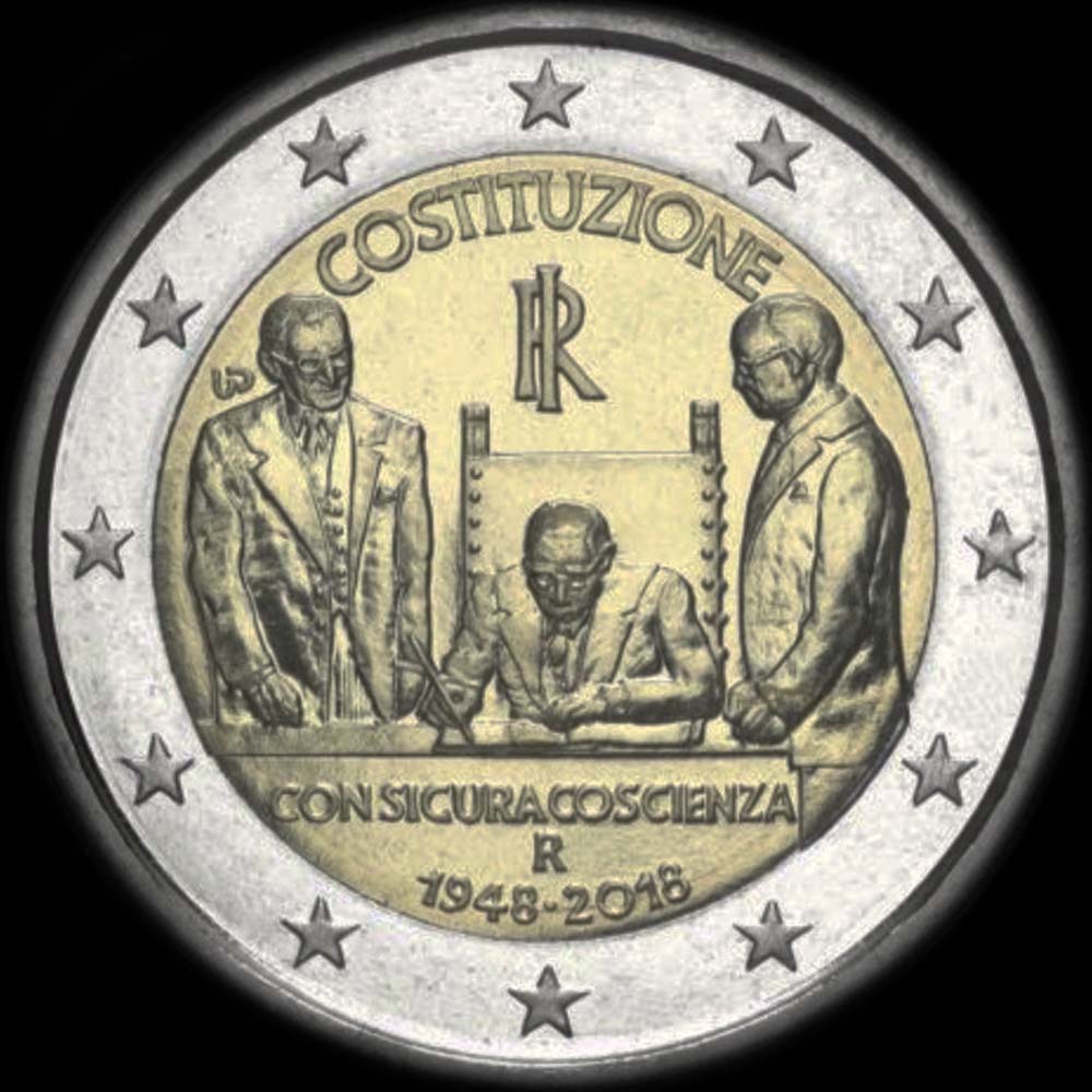 Italie 2018 - 70 ans de la Constitution Italienne - 2 euro comm�morative