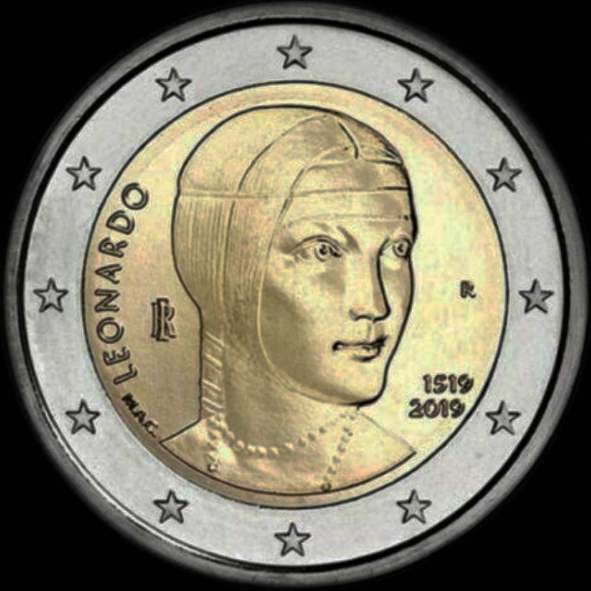 Italie 2019 - 500 ans de la mort de L�onard de Vinci - 2 euro comm�morative