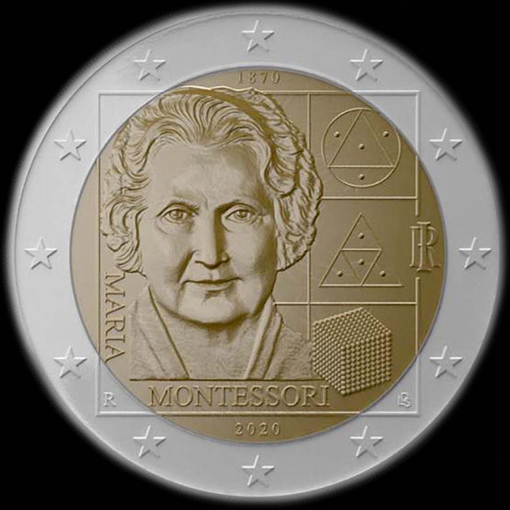 Italie 2020 - 150 ans de Maria Montessori - 2 euro commémorative