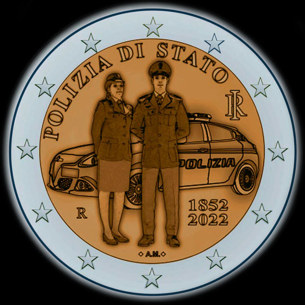 Italie 2022 - 170 ans de la Police Nationale - 2 euro comm�morative