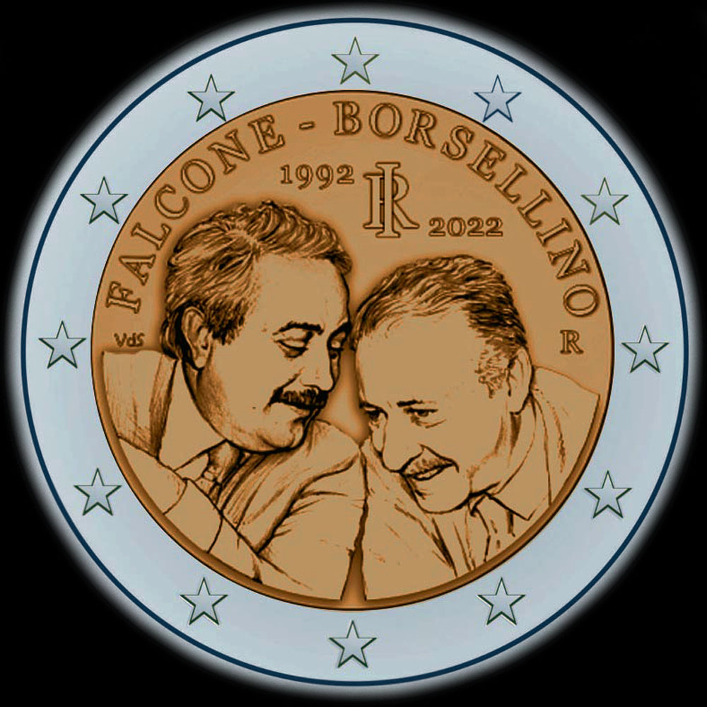 Italie 2022 - 30 ans de la mort des juges Falcone et Borsellino - 2 euro comm�morative