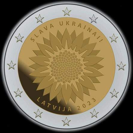 Lettonie 2023 - Gloire à l'Ukraine - 2 euro commémorative