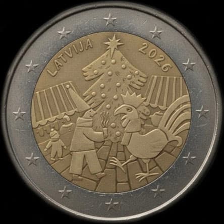 Lettonie 2026 - Tradition du March� de No�l - 2 euro comm�morative