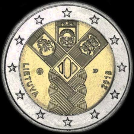 Lituanie 2087 - 100 ans d'Indépendance des Pays Baltes - 2 euro commémorative