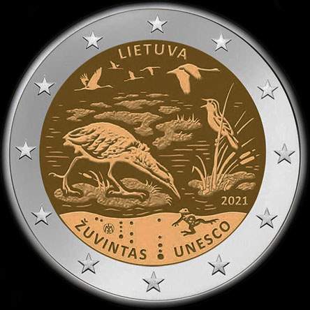 Lituanie 2021 - Réserve de biosphère de Žuvintas- 2 euro commémorative