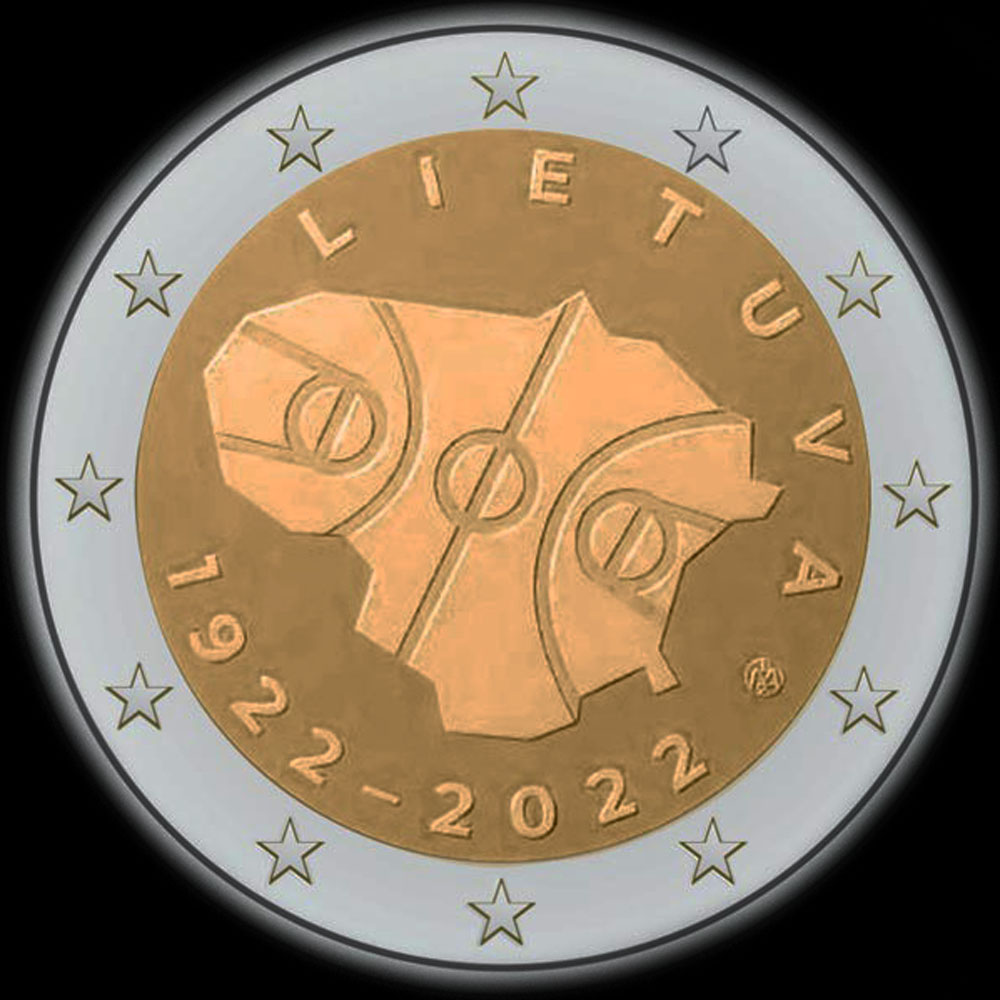 Lituanie 2022 - 100 ans de Basket-Ball en Lituanie - 2 euro comm�morative