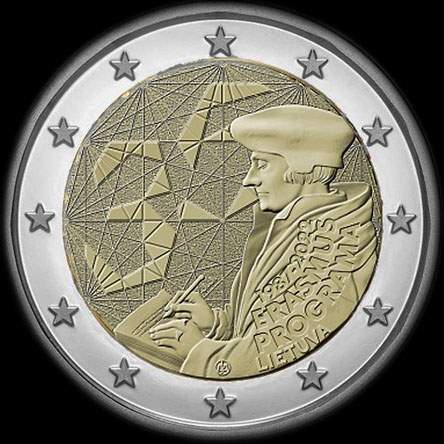 Lituanie 2022 - 35 ans du programme Erasmus - 2 euro comm�morative